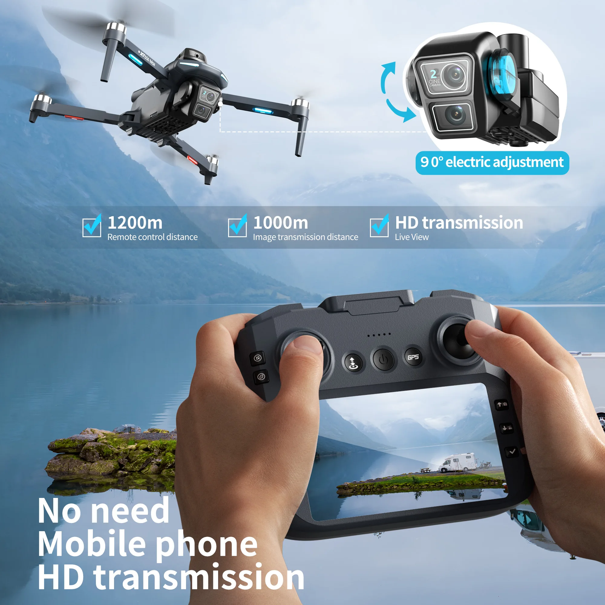 طائرة بدون طيار XT606 MAX GPS  - مراجعة Drone Gps Mount وسعره